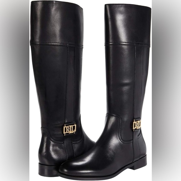 Lauren Ralph Lauren Berdie women’s leather tall Boots size 5 New with tags - Picture 1 of 16